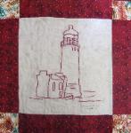 conneticut redwork quilt block