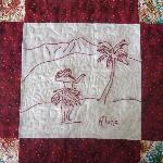 hawaiian hula dancer state quilt block