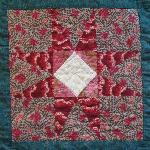 hawaii quilt block made with hand dyed fabrics