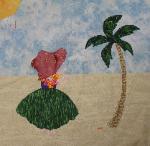 sunbonnet sue dancing the hula under the hawaii sun quilt block