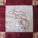 michigan redwork quilt block