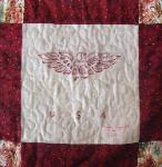 usa redwork quilt block