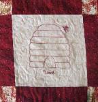utah redwork quilt block