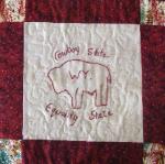 wyoming redwork quilt block