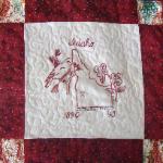 idaho state flower state bird Redwork quilt block